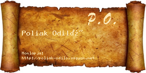 Poliak Odiló névjegykártya